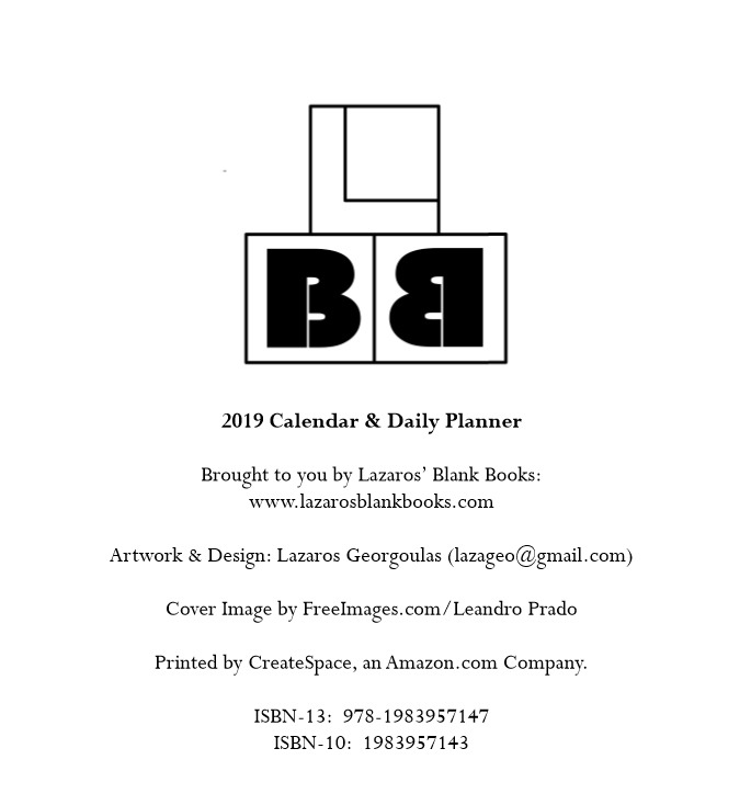2019 Calendar & Daily Planner - Book Interior 1