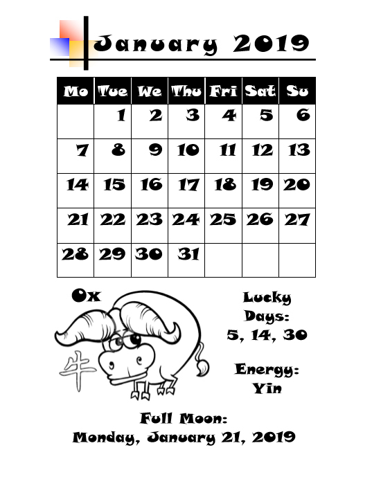 2019 Chinese Signs Calendar - Year of the Pig - Book interior 5