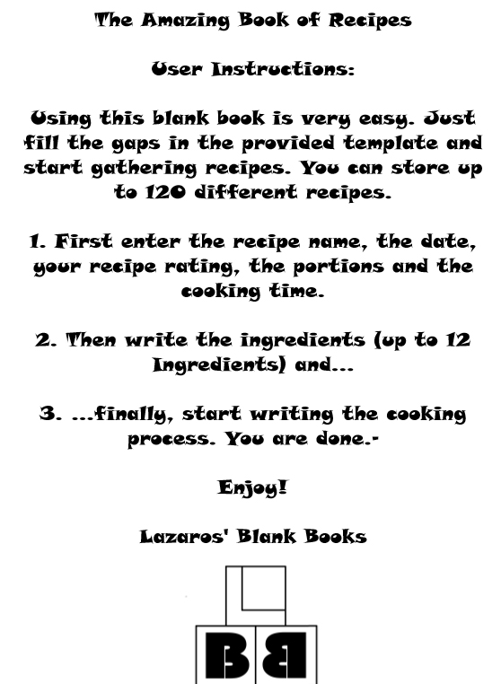 The amazing book of recipes - book interior 2