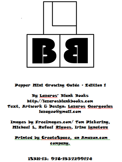 Pepper mini growing guide - By Lazaros' Blank Books
