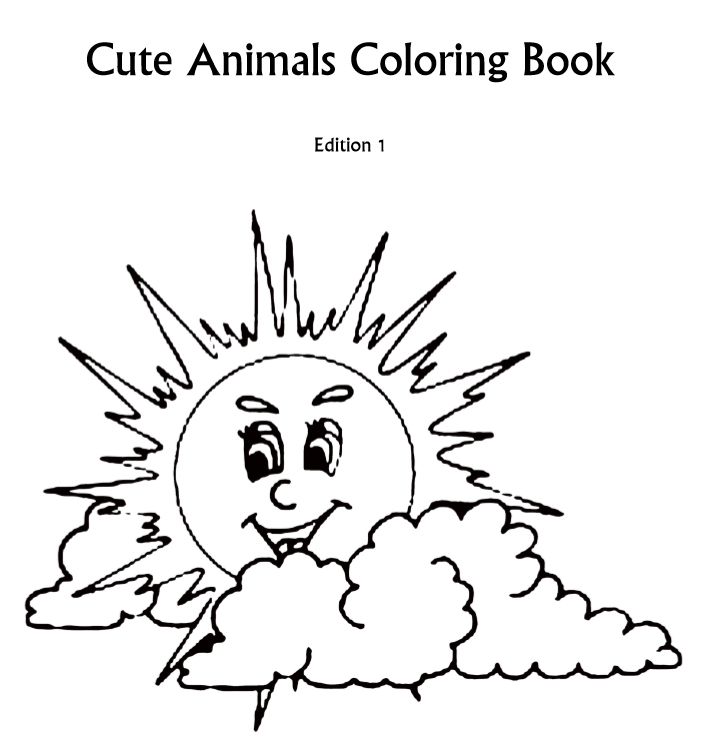 Cute animals coloring book - Edition 1 - Book interior 1