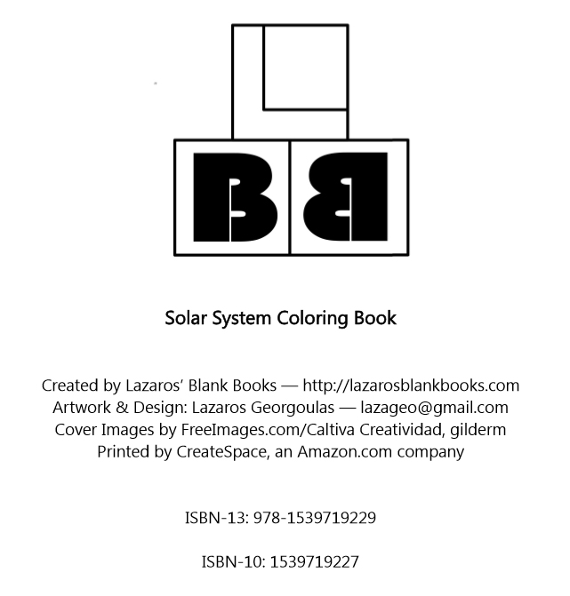 Solar system coloring book - By Lazaros' Blank Books