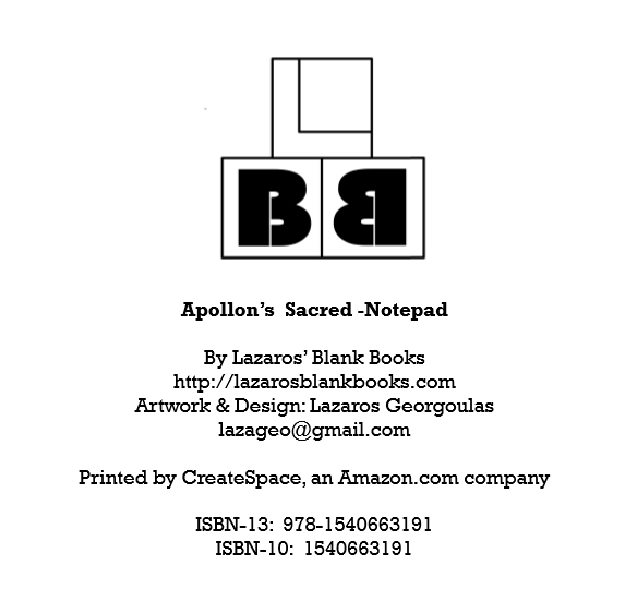 Apollon's sacred notepad - Edition 1 - By Lazaros' Blank Books