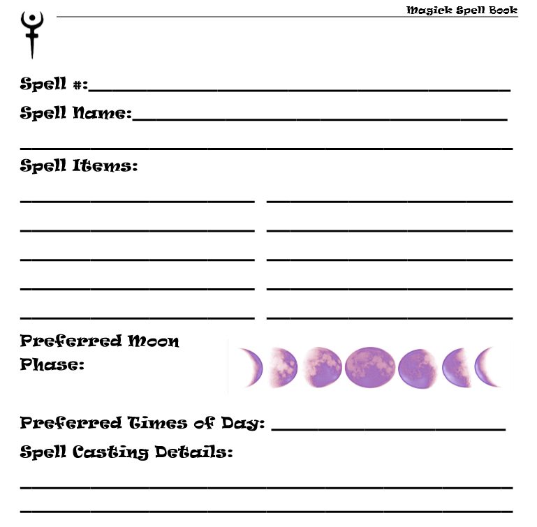 Magick spell book - Book interior 6