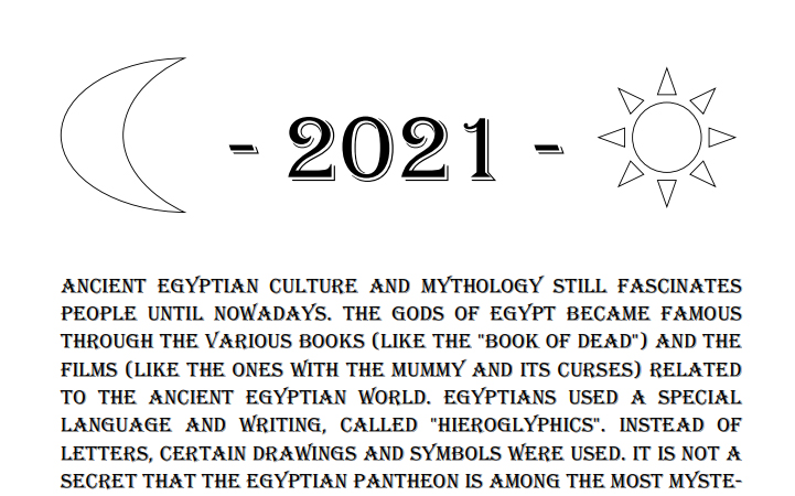 Egyptian Gods Calendar 2021 - Book Interior 4