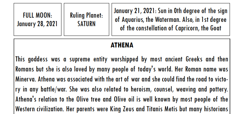 Olympian Gods Calendar 2020 - Book Interior - 7