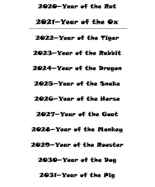 2021 Chinese Signs Calendar - Year of the Ox - Book Interior 4