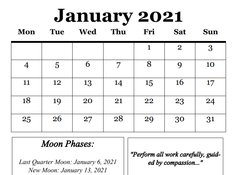 2021 Hindu Gods Calendar Book Interior - 6